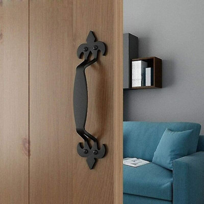 Barn door handle, black corner handle, cast iron sliding door handle ...