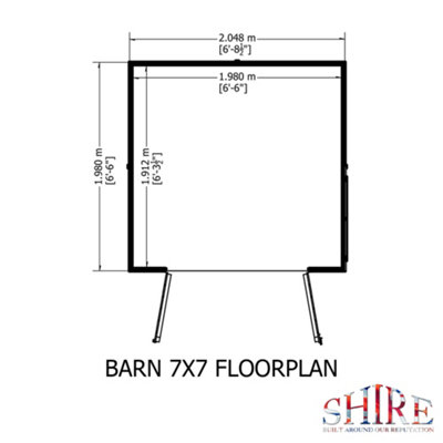 Barn Double Doors Tongue and Groove Garden Shed Workshop Approx 7 x 7 Feet - 6