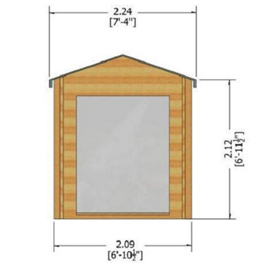 Barnsdale Log Cabin Home Office Garden Room Approx 7 x 7 Feet - 4