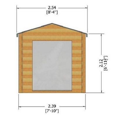 Barnsdale Log Cabin Home Office Garden Room Approx 8 x 8 Feet - 4