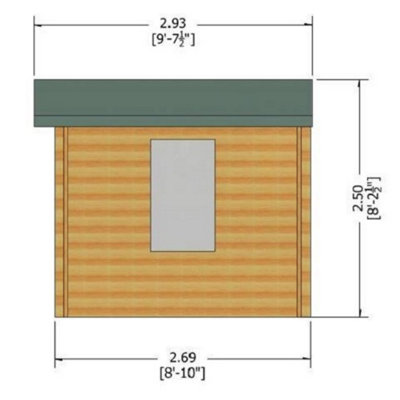 Barnsdale Log Cabin Home Office Garden Room Approx 9 x 9 Feet - 6