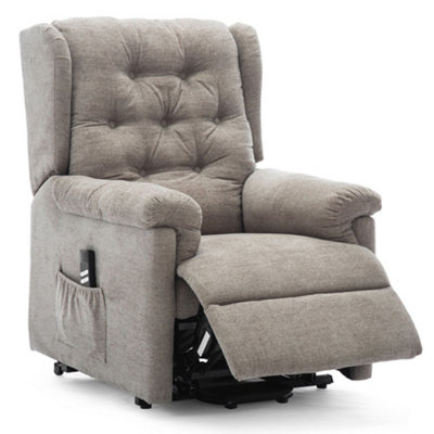 Three Pillow Dual Motor Fabric Riser Recliner