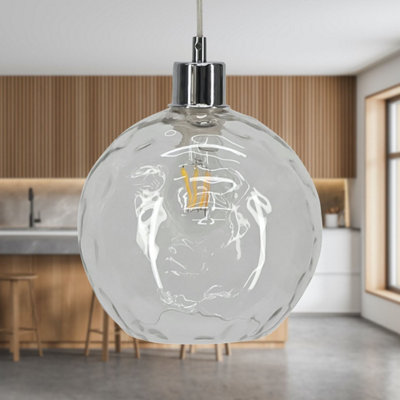 Barnum - Clear Dimpled Glass Easy Fit Pendant Shade