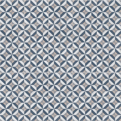 Baroque Geometric Tile Vinyl by Remland (Bernini Navy, 6m x 3m)