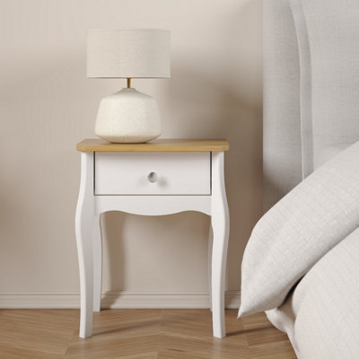 Baroque Nightstand Pure white Iced coffee lacquer