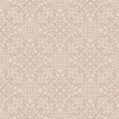 Baroque Sofia Wallpaper Debona Textured Embossed Vinyl Rose Gold White