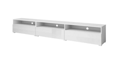 Baros 40 Contemporary TV Cabinet in White Gloss - W2700mm x H400mm x D410mm