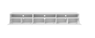 Baros 40 Contemporary TV Cabinet in White Gloss - W2700mm x H400mm x D410mm