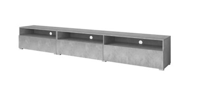 Baros 40 Modern TV Cabinet in Concrete Grey - W2700mm x H400mm x D410mm