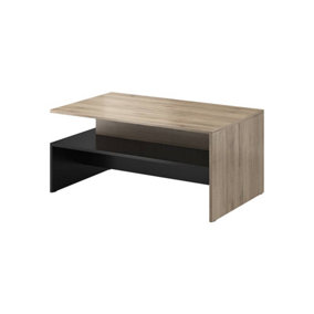 Baros Chic Coffee Table in San Remo Oak & Black - W1000mm x H450mm x D600mm