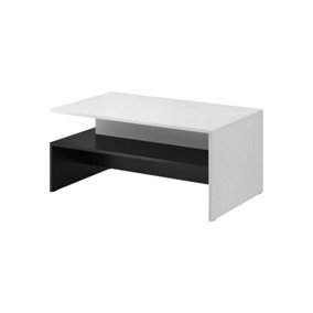 Baros Modern Coffee Table in White & Black - W1000mm x H450mm x D600mm