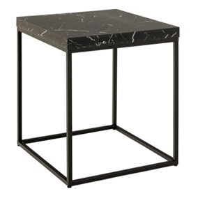 Barossa Coffee Table with Black Marble Effect Top & Black Steel Base 40cm