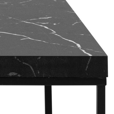 Barossa Coffee Table with Black Marble Marquina Top & Black Steel Base ...