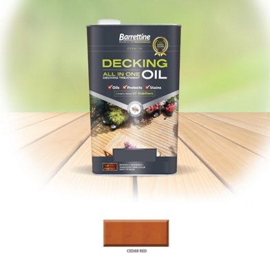 Barrettine All In One Decking Oil Treatment - Cedar Red - 5L