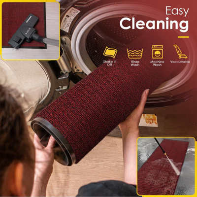 Barrier Mat 60 x 80 cm Red Anti-Slip Waterproof Door Mat