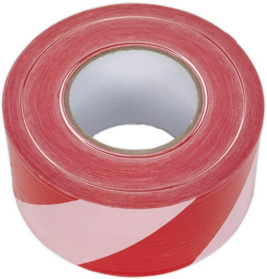 Barrier Tape Hazard Warning Non Adhesive Red&White 80mm x 100m