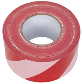 Barrier Tape Hazard Warning Non Adhesive Red&White 80mm x 100m