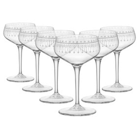 Bartender Novecento Cocktail Glasses - 250ml - Art Deco - Pack of 6