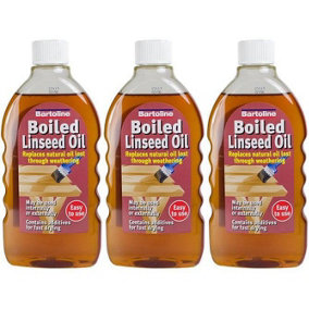 Bartoline Boiled Linseed Oil 500ml        26464940 (Pack of 3)