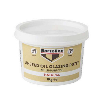 Bartoline Multi-Purpose Linseed Oil Glazing Putty 1kg - Natural - Pack of 6