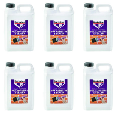 Bartoline Multi-Purpose PVA Adhesive & Sealer, 2.5L    58505200 (Pack of 6)