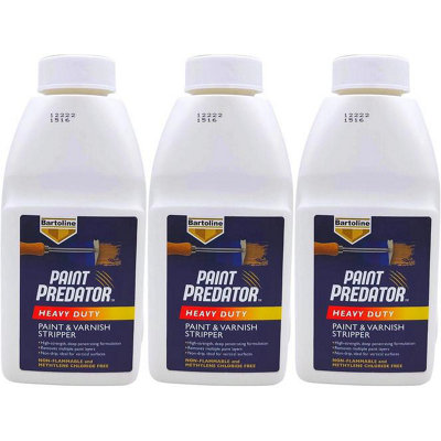 Bartoline Paint Predator Heavy Duty Paint and Varnish Stripper 500ml (Pack of 3)