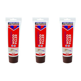 Bartoline Ready Mixed Wood Filler 330g Tube Brown            52720220 (Pack of 3)