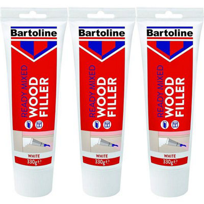 Bartoline Ready Mixed Wood Filler 330g Tube White (Pack of 3)
