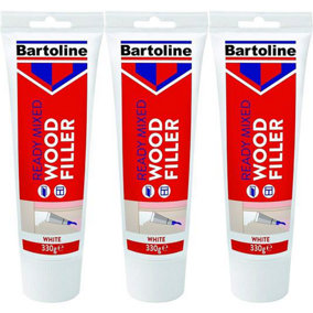 Bartoline Ready Mixed Wood Filler 330g Tube White (Pack of 3)