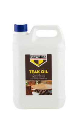 Bartoline Teak Oil 5 Litre Wood Furniture Oil Protects Wood gives