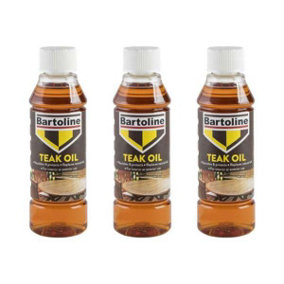 Bartoline Teak Oil Wood Sealer and Preserver 250ml - Pack of 3