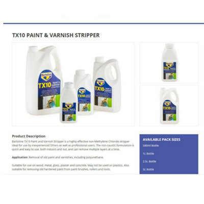 Bartoline 2 X Paint & Varnish Stripper - 500ml Bottles, Non-Methylene Chloride Formula