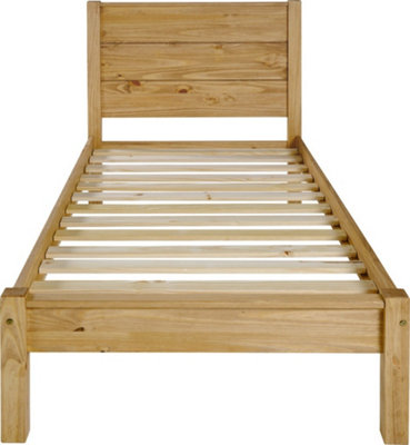 Barton 3ft Single Slatted Bed Frame Solid Waxed Pine