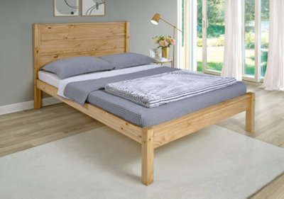 Barton 5ft Kingsize Size Slatted Bed Frame Solid Waxed Pine