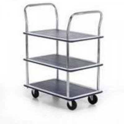 Barton Trolley Steel Frame Non-marking Wheels Capacity 120kg 3- Shelf ...