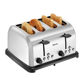 Bartscher Brushed Stainless Steel 4 Slot Semi Commercial Toaster