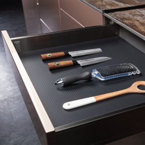 Basalt Dark Grey Kitchen Drawer Matting for Grass Scala Drawer Non Slip 300mm x 430mm Drawer Insert Cabinet Non Sliding Modern