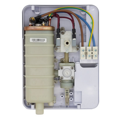 Base Intro 8.5kw Electric Shower with Push Button Start White Riser + Head Replaces MX Intro