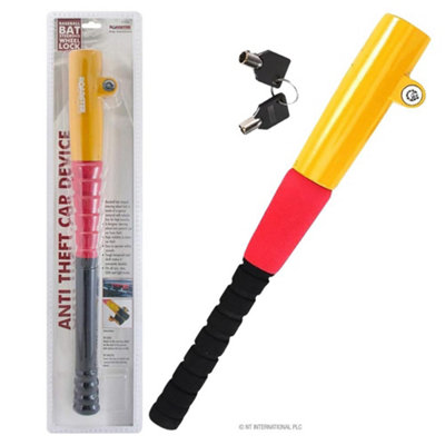Baseball Bat Steering Wheel Security Lock Vehicle Safety Steel Car Van Heavy Duty Protection Compact & Durable
