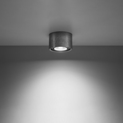 Basic Concrete Grey 1 Light Classic Ceiling Light