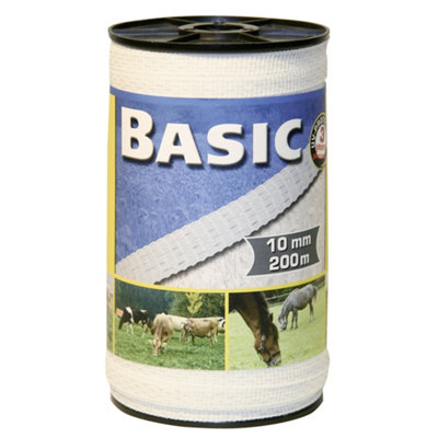 Basic Fencing Tape White (200m x 10mm)