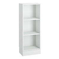 Basic Low Narrow Bookcase (2 Shelves) in White