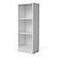 Basic Low Narrow Bookcase (2 Shelves) in White