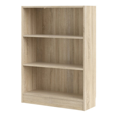 Basic Low Wide Bookcase (2 Shelves) in Oak