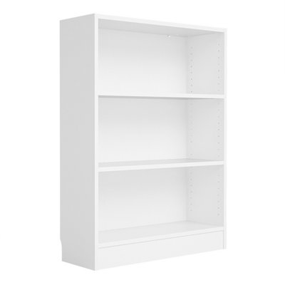 Basic Low Wide Bookcase (2 Shelves) in White