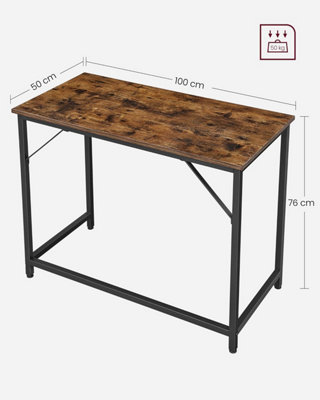 Basic Work Desk, Industrial Style Office Table with Simple Assembly ...