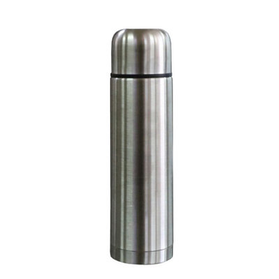 Basiks Stainless Steel Flask Grey (One Size)