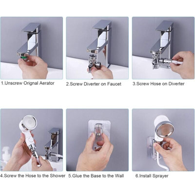 Basin Handheld Shower Kit, Bathroom Faucet Hand Held Shower Head Sink ...