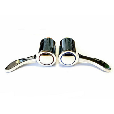 Basin Lever Tap Replacement Heads Handle Conversion Kit - Hot Cold Pair 1/4 Turn