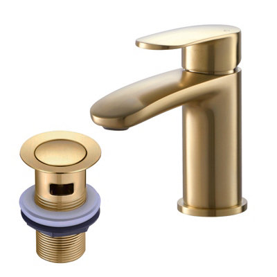 Basin Mixer Tap with Drain,Brass Bathroom Sink Taps with Waste, Modern Bathroom Taps with Pop Up